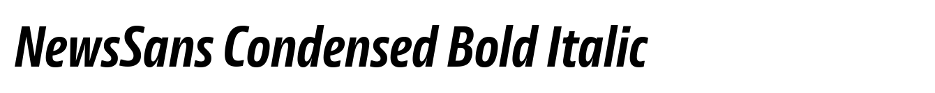 NewsSans Condensed Bold Italic